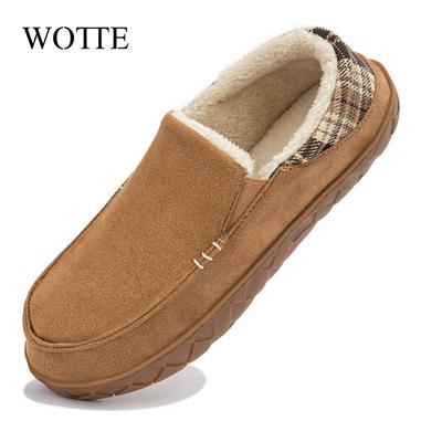 Fashion Winter Slippers Men Outdoor Warm Men Sneaker Slippers Non-Slip IMemory Foam Moccasin Slippers Footwear Thick Platform Shoes