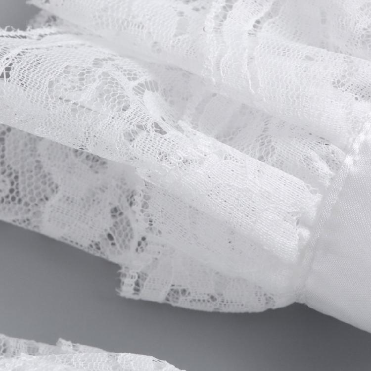 Delicate Double Layer Lace Detachable Collar And Removable False Sleeve Set For Blouses Dresses Adjustable Tie Design