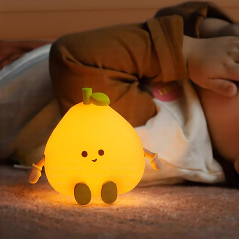 USB Rechargeable Night Light Orange Silicone Night Lights Touch Sensor Bedroom Bedside Cat Lamp With Remote For Kids Baby Gift