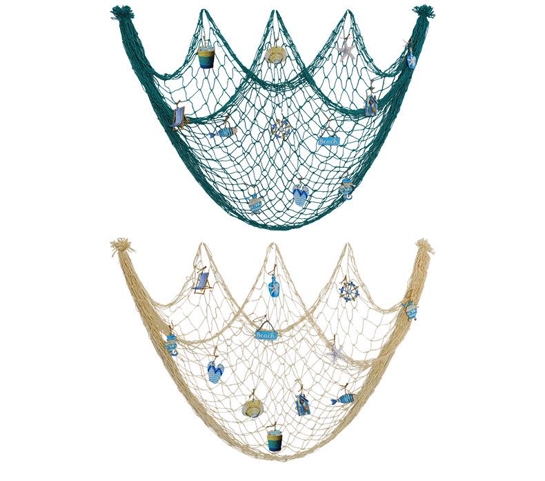 Filet de pêche décoratif épais style méditerranéen pour mur photo et décorations sur le thème de l'océan