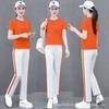 Square Dance Dance Suit Women's Summer Fashion Loose Women's Short-sleeved Top Large Size Thin Sports Two-piece Set Trendy