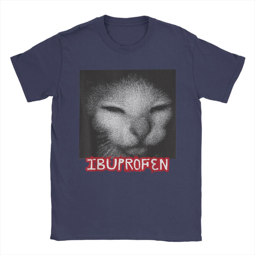 Harajuku T-Shirt Ibuprofen Funny Cat Meme Unhinged Cringe T-Shirts Novelty Tee Shirt for Mens Summer Y2K Short Sleeve Clothing