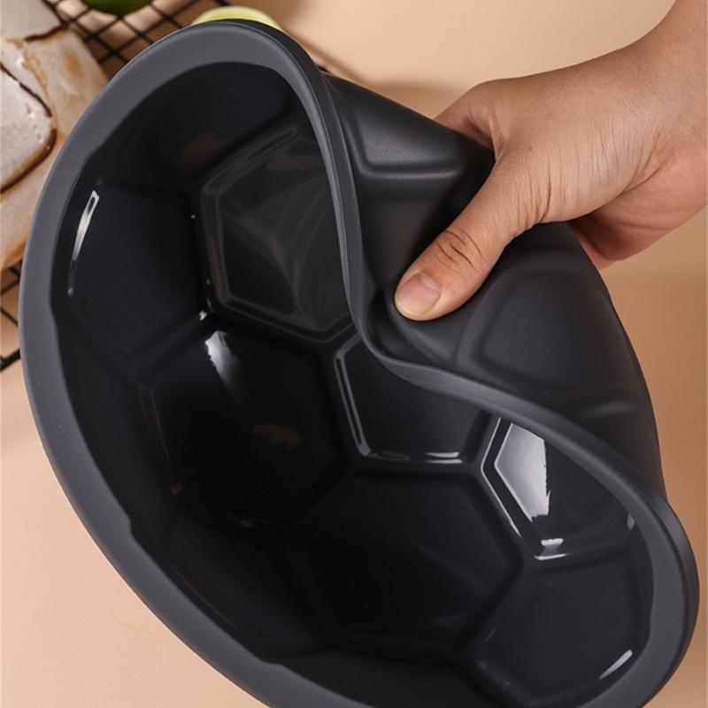 Football Soccer Shape Cake Molds Silicone Half Sphere Pan Nonstick Dome Baking Tool for Home, Party Cakes and Sports Theme Dessert