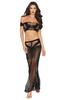 2-Piece Set Top And Black Mesh Skirt Dg0527 Blk