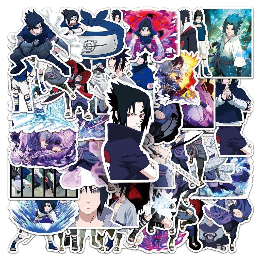 50 Uchiha Sasuke Waterproof Stickers for Phone, Laptop, Thermos, and Journal - Naruto Anime Decor