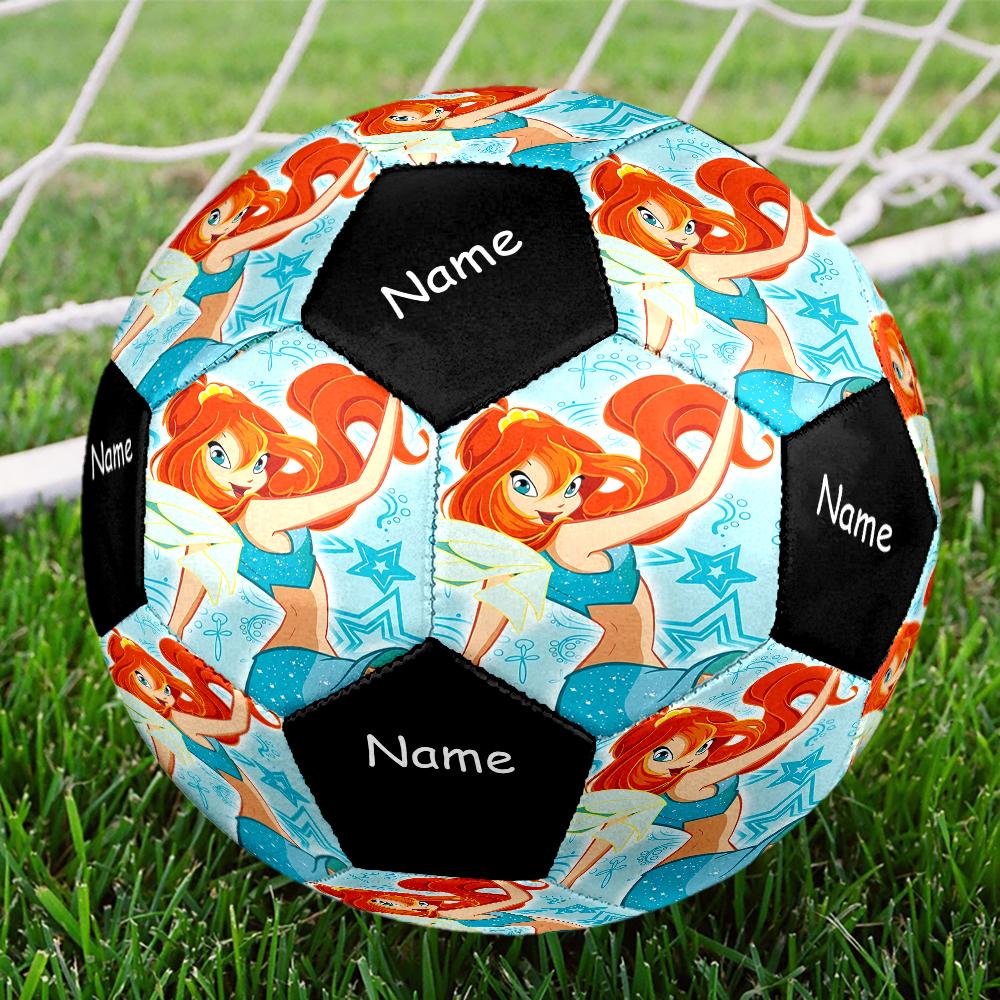 Custom Name Winx Club Theme Size 5 Soccer Ball, Suitable for Both Indoor and Outdoor Matches, a Gift Suitable for Everyone.