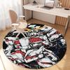 Mobile Suit Gundam cartoon round rug can be used to decorate living rooms, bedrooms, sofas, and game rooms; non-slip rug.66
