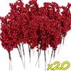 Wholesale Christmas Red Berries Artificial Red Berries Stems Branches DIY Wreaths Xmas Tree Ornaments Party Displays Decoration