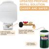 Easy-Fill Propane Refill Adapter with Valve & Gauge - Fits 20lb Tanks, Connects To 1lb Disposable Cylinders for BBQ & Outdoor Cooking
