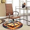 1pc Flaming Heart with Wings Round Carpet Anime Design Office Chair Mat, Non Slip Rug for Home Decor, Gift, Office, Living Room, Bedroom