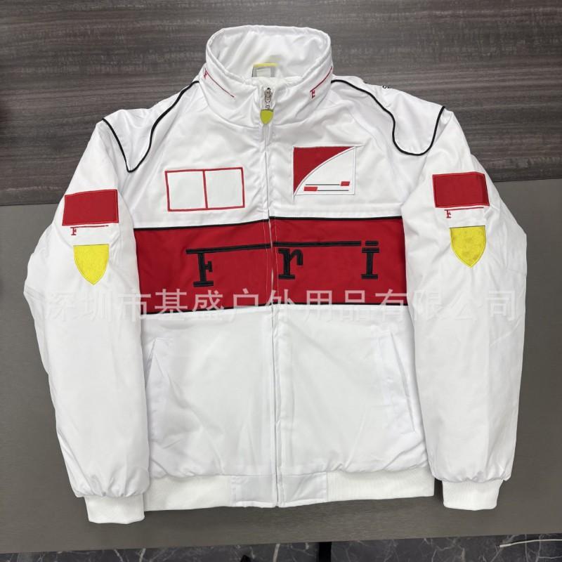 F1 Racing Embroidered Padded Jacket Retro Motorcycle Riding Baseball Coat Unisex