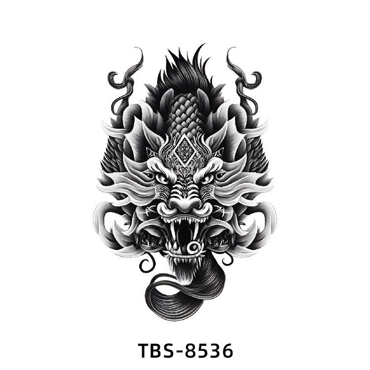 Realistiska Djurtotem Tatuering Klistermärken: Drake, Fenix, Tiger, Varg