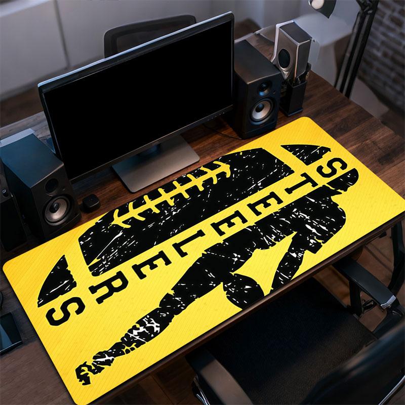 Pittsburgh Steelers Mouse Pad, Large Gaming Desk Mat, Non-slip XXL Mousepad for Laptop & Tablet, Mini PC Playmat with Stitched Edges