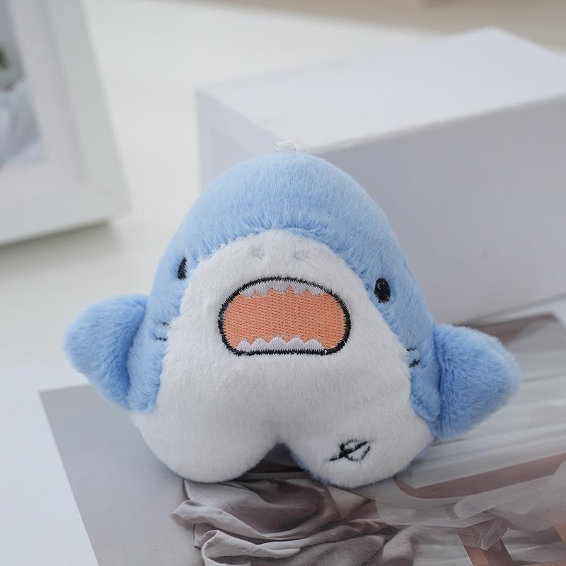 

Cute Cartoon Shark Plush Keychain Soft Stuffed Animal Bag Ornament синій