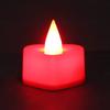 24Pcs Heart Shaped LED Electronic Lamp Flameless Warm White Flickering Light for Valentine Christmas Party Decor Night