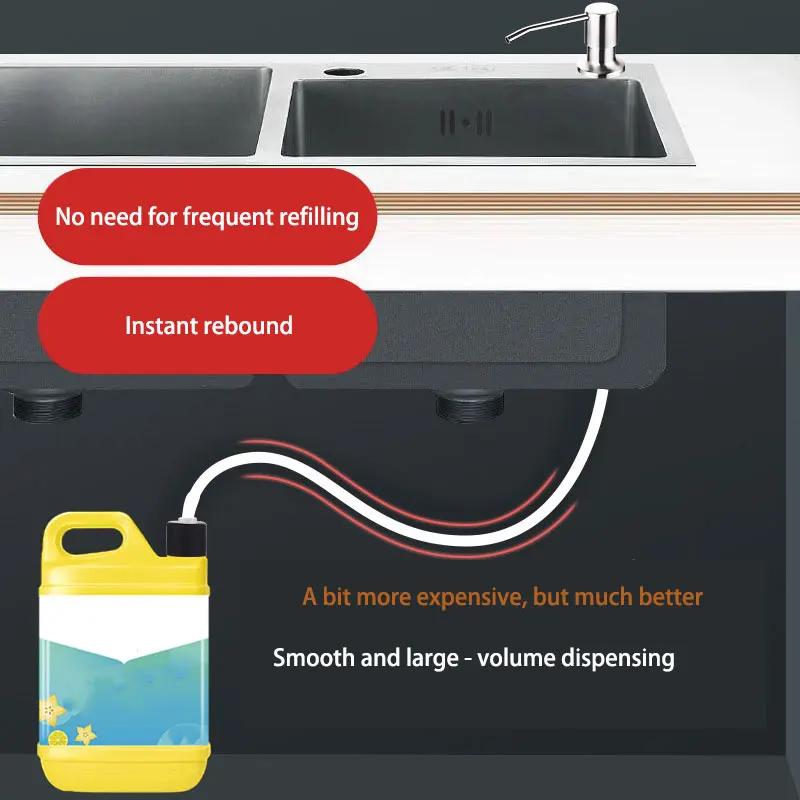 Stainless Steel Kitchen Soap Dispensers Sink Liquid Pump Extension Tube Kitchen Sink Hand Pressure bathroom Dispenser For Liquid