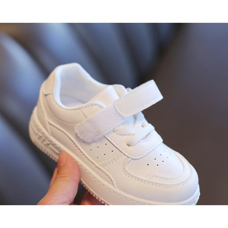 21-38 Children's White Shoes, Boys and Girls Sneakers, Casual Shoes, Leather Soft Sole Baby Shoes