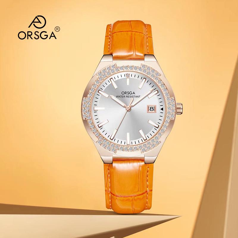 ORSGA Light Luxury Women's Rhinestone Calendar Quartz Watch