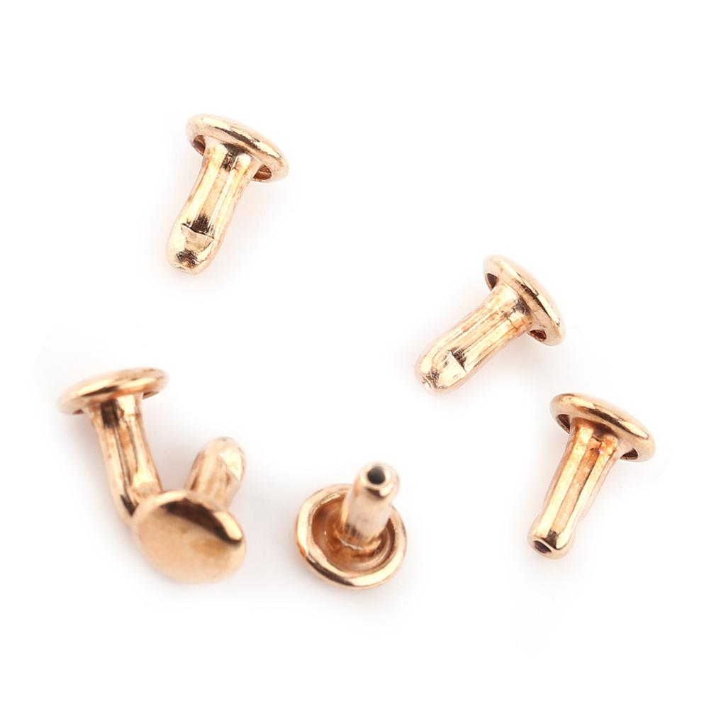 100pcs Double   Rivet Tubular Metal Leather Craft Repairs Studs Decoration