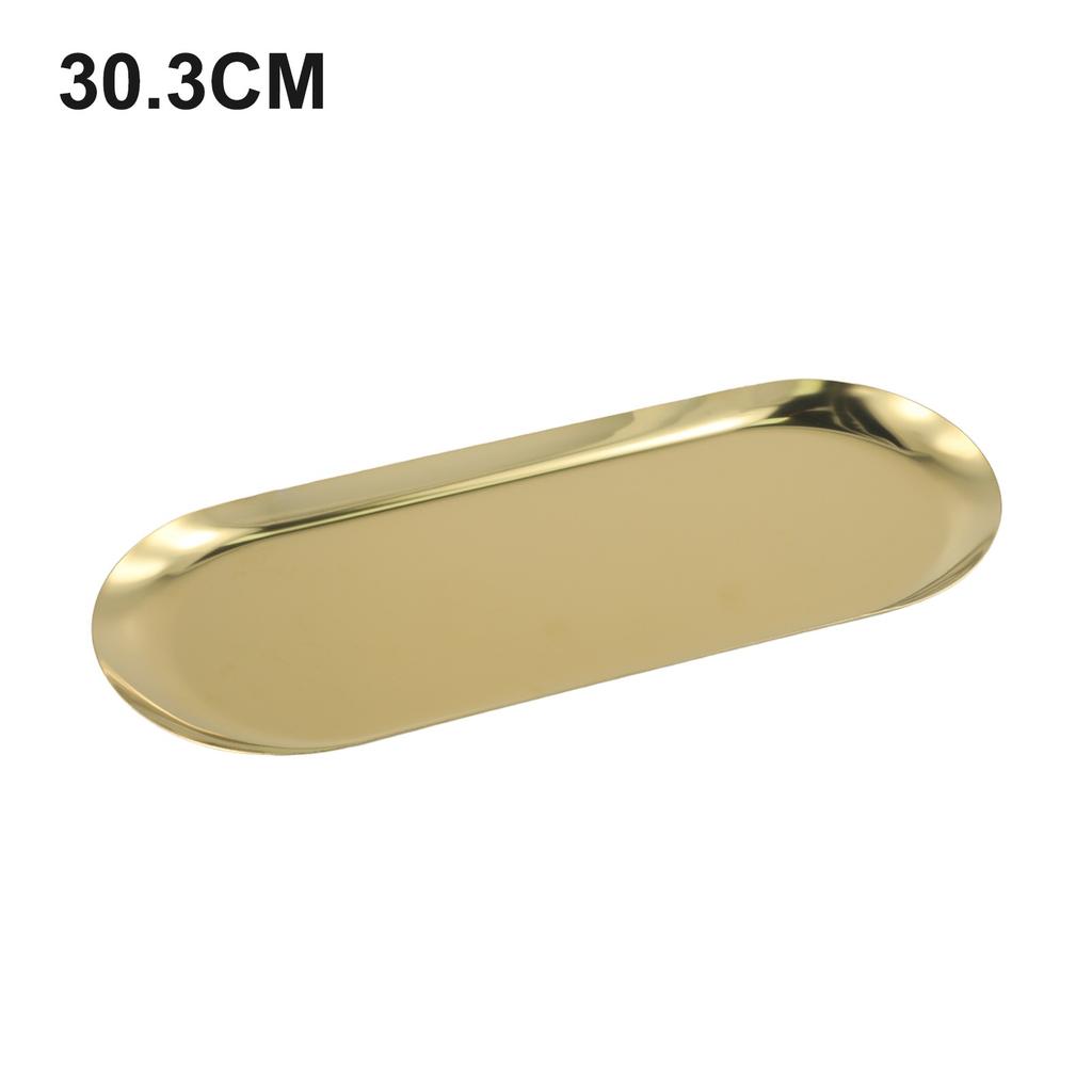 1 PCS Stainless Steel Tray Storage Tray Tea Fruit Tray Cosmetics Jewelry Gold