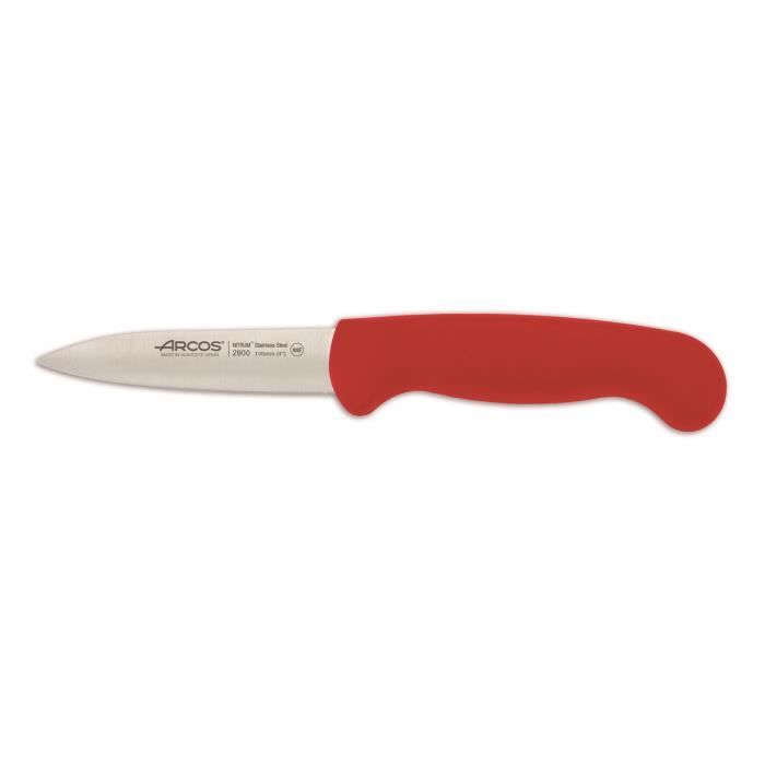 Couteau Mondador Arcos Couleur - Prof 290022 acier inoxydable Nitrum et mango lame ergonomique en polypropylène rouge et lame de 8