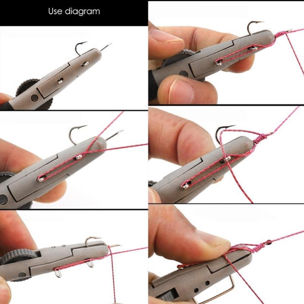 Manual Tool Fishing Hook Tier with Two Fishing Knot Tool Single and Double Hook Fishing Tier Tackle Accessory Knot Tying Tool
