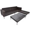 4 Piece Garden Lounge Set with Cushions Poly Rattan Brown