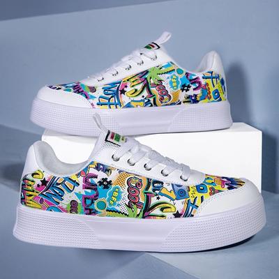 Pánské boty na skateboard s graffiti Street, lehké tenisky na platformě, pánská móda s potiskem, pánské ležérní tenisky, pánské boty