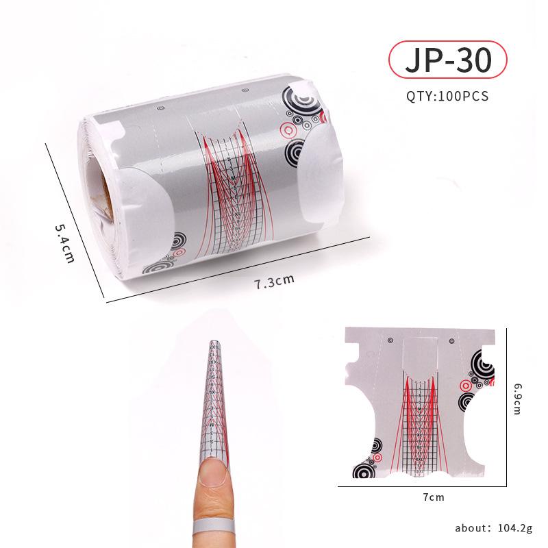 100Pcs/Lot French Nail Form Tips Nail Sticker Extension Acrylic UV Gel Curve False Nails Art Tools DIY Guide Forms Manicure Set
