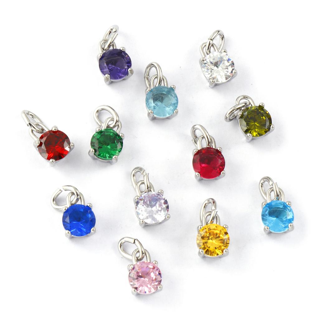 2 ks 304 Nerezová ocel & Zirkony Narozeninové přívěsky Mini přívěsky Pro DIY Náhrdelník Náušnice Výroba šperků 15mm x 7mm