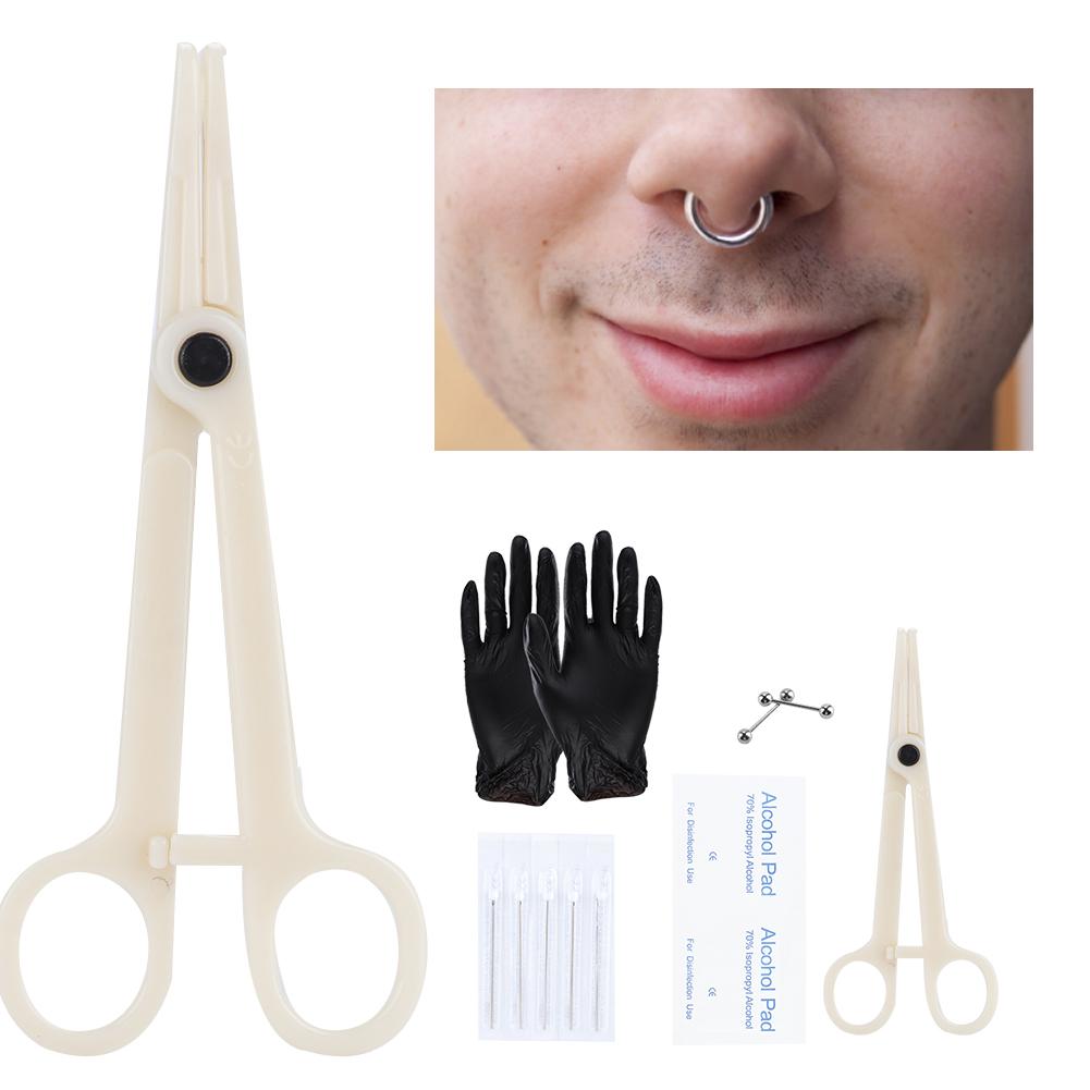 Professional Body Piercing Tool Kit Nose Navel Nipple Needles Set