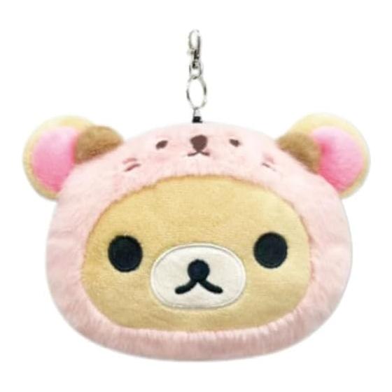 Hatayama Shoji Rilakkuma Dararakko Face Reel Pass Case Korilakkuma Commuter Holder with Reel IC Card Case Face Shaped Plush Toy Material Commuting to