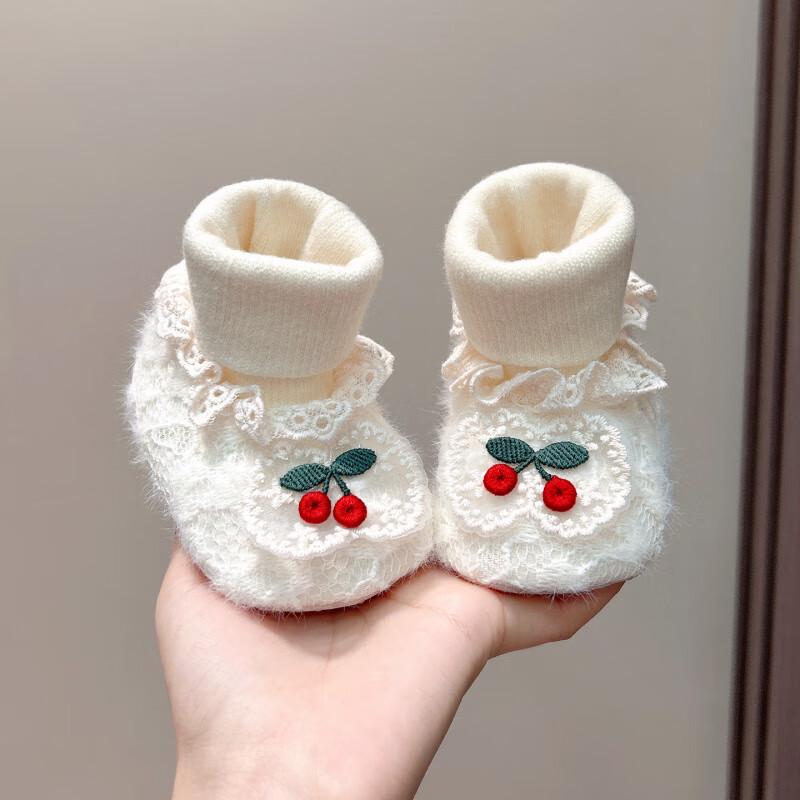 Autumn Winter Warm Velvet Baby Shoes: Anti-Drop Cotton Socks for 0-1 Year Old Girls (3-12 Months)