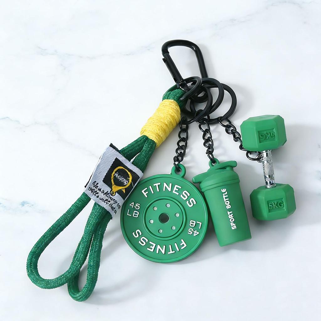 Creative DIY Mini Fitness Keychain: Detachable Dumbbell Pendant for Backpacks & Couples