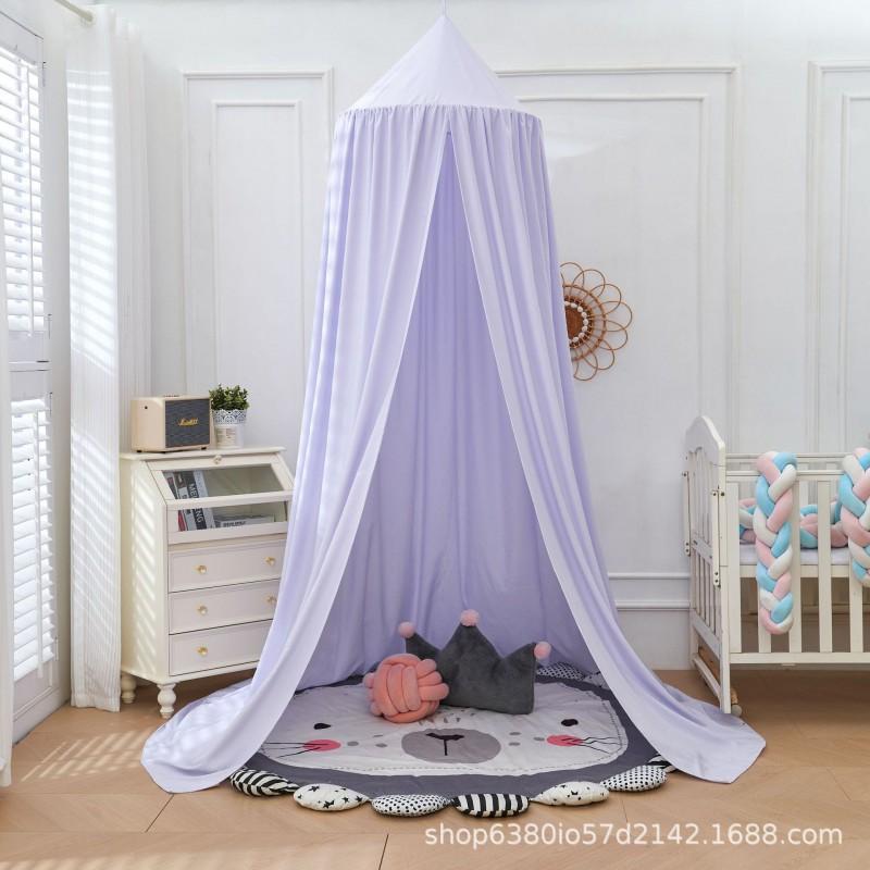 Kids Bed Canopy Tent With Mosquito Net Windproof Light-Blocking Dome Style No-Drill Installation Nursery