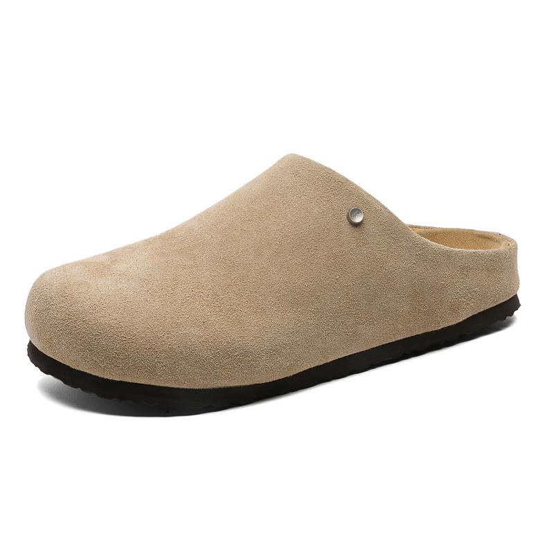 Suede Leather Men Casual Shoes Luxury Brand Formal Man Loafers Moccasins Breathable Slip on Muller Shoes Male Half Drag Slippers