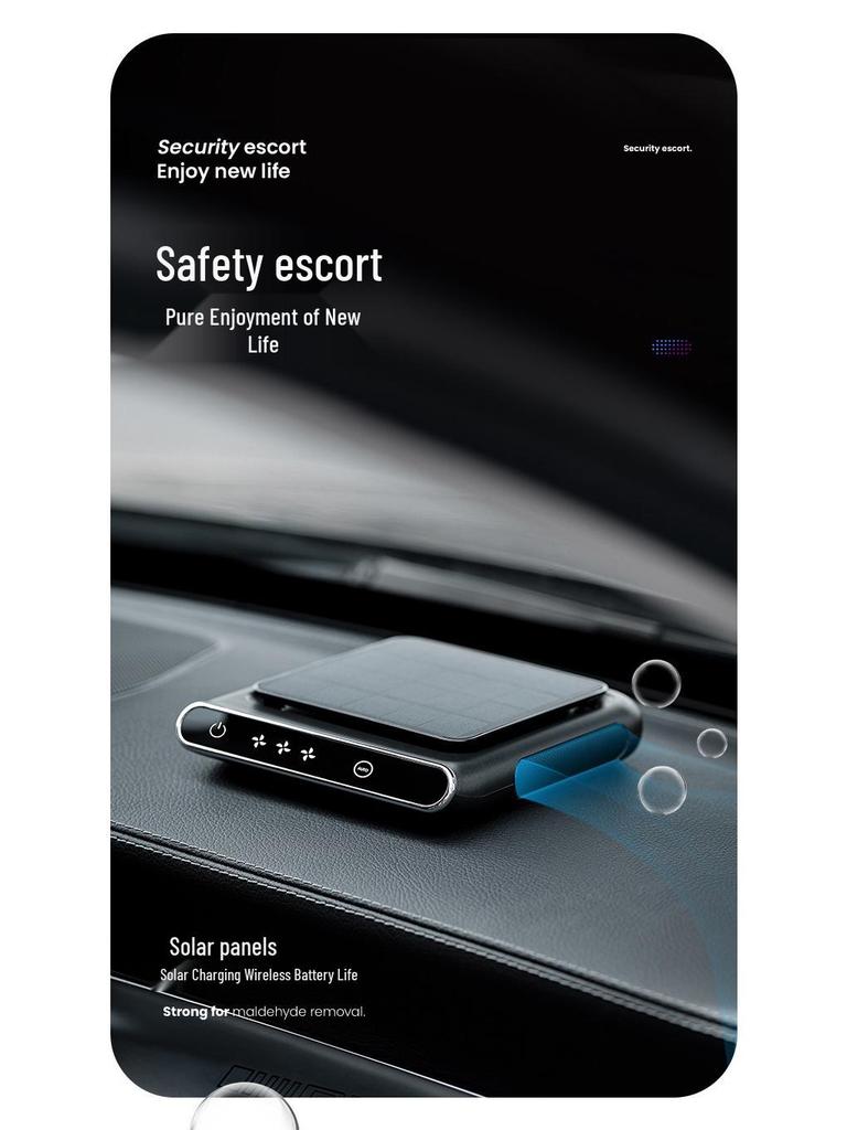 G1 Solar-Powered Wireless Car Purifier and USB-Charged Aromatherapy Ionizer