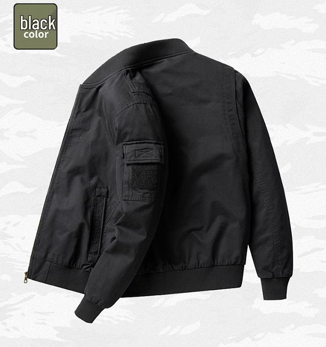 2024 Men's Plus Size Cotton Pilot Jacket - Spring/Autumn Lightweight Long Sleeve Baseball Workwear