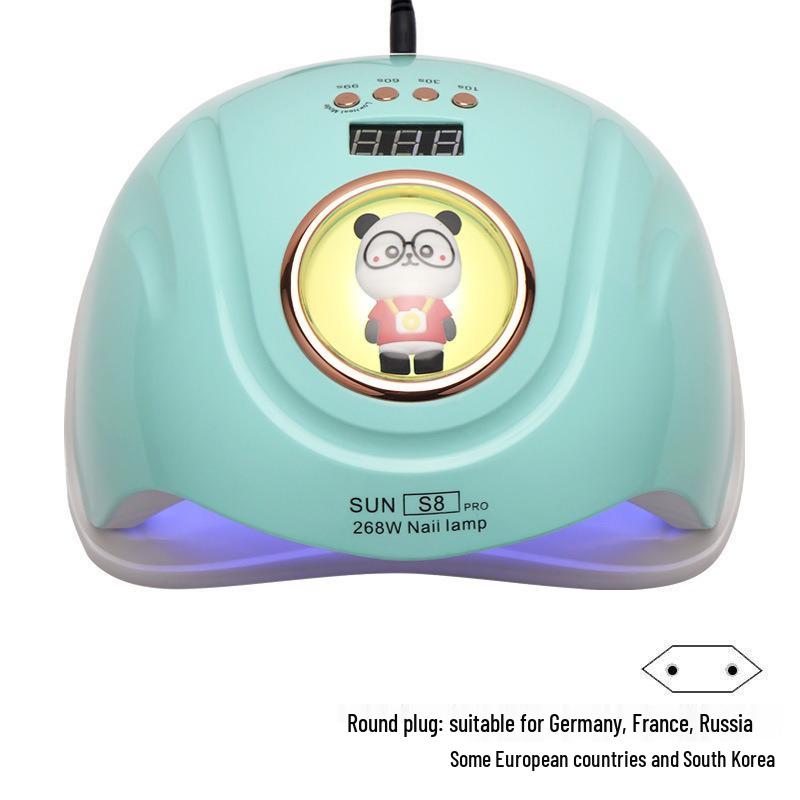268W Dual-Hand UV/LED Nail Lamp for Fast Drying with Cartoon Design