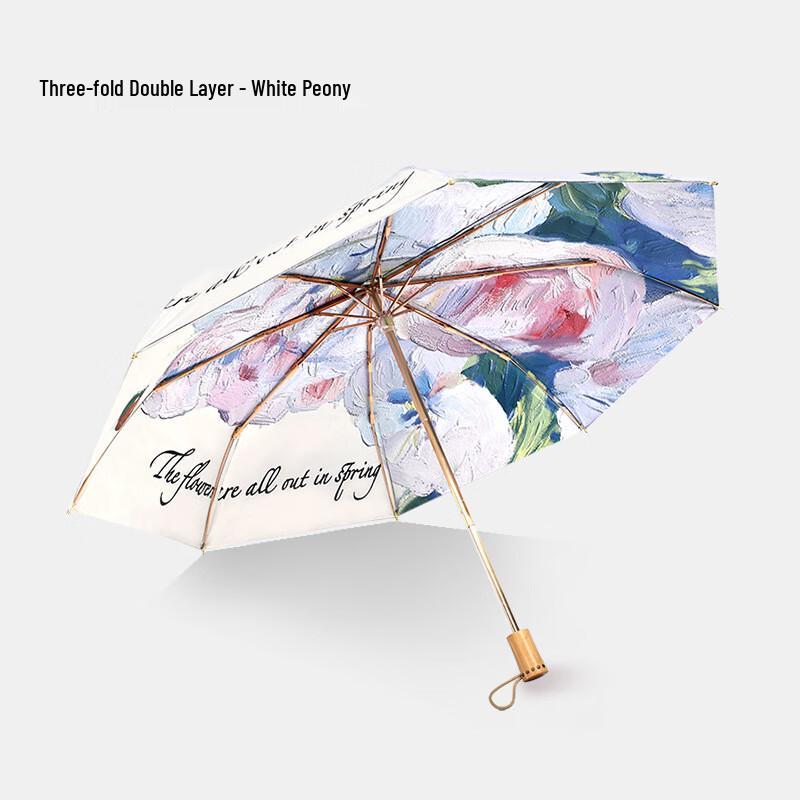 Зонт Miflame Shengwang в стиле масляной живописи, двойного назначения