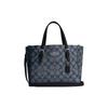Mollie Coated Canvas With Leather Tote Bag, Shopping Bag, Handbag 25 Women's Silver & Midnight Marine Blue C4250-SVN2V