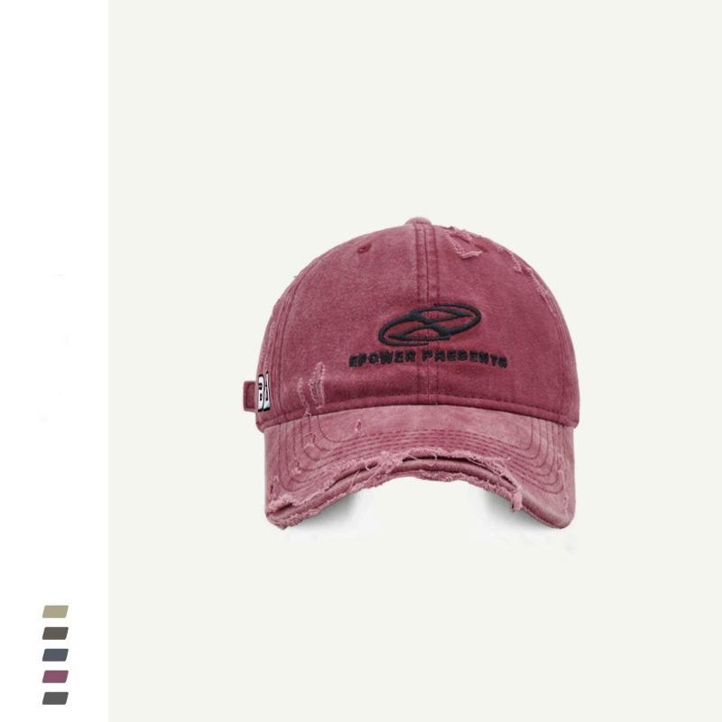 New Vintage Embroidery Hat Women's Street Old Ripped Denim Baseball Cap Couple Embroidery Cap
