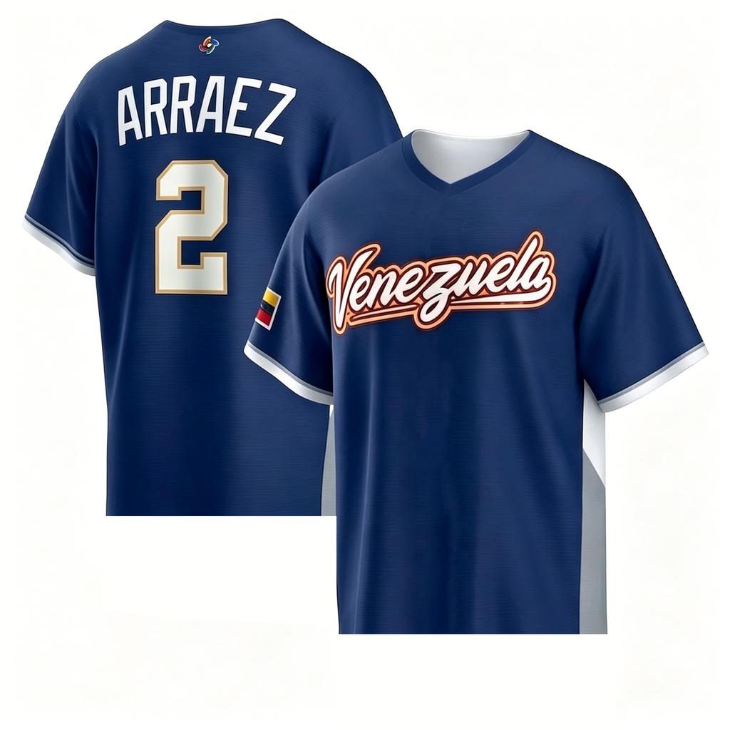2026 Druk 3D Wenezuela Męski T-shirt z Nadrukiem Letni Krótki Rękaw Luźny Oddychający Casualowy Sportowy Koszulka Baseballowa