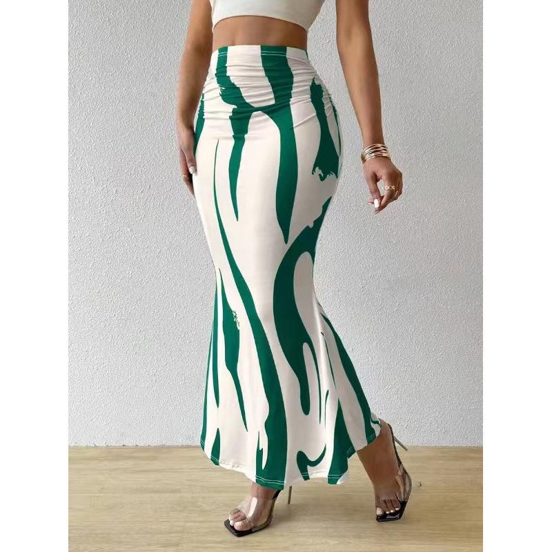 High Waist Zebra Print Fishtail Skirt - Fashionable European & American Women's Clothing, 2025 Edition