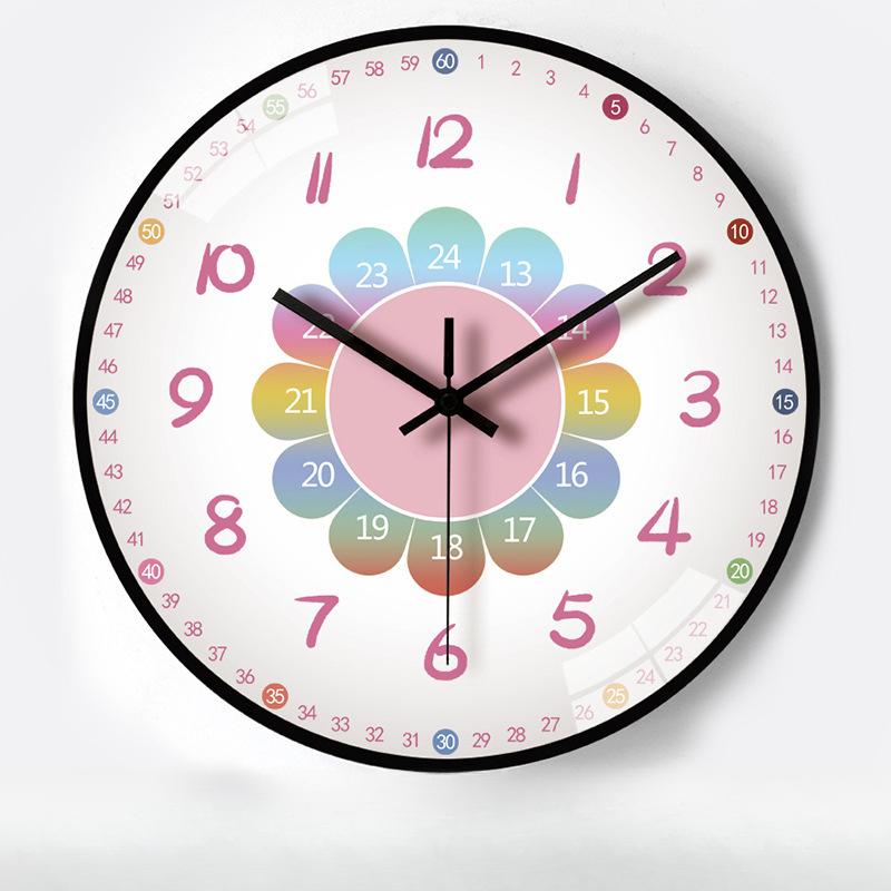 12-Inch 30Cm Learning Early Education Automatic Timing Radio Clock Home Living Room Bedroom Mute Clock Hanging
