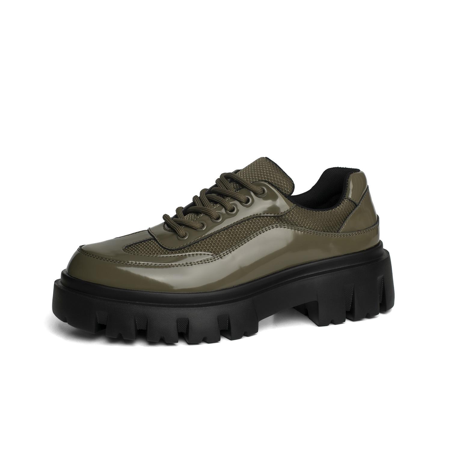 

Кожаные туфли мужские кожаные дышащие деловые повседневные туфли на платформе мужские туфли с высоким голенищем британские туфли с круглым носком черные модные мужские туфли 37