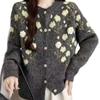 Korean Style Floral Knit Cardigan Women Soft Loose Fit All