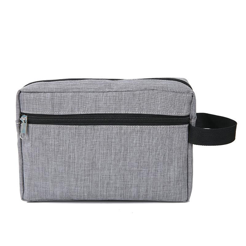 Men's Durable Large-Capacity Travel Canvas Wash Bag with Zipper
