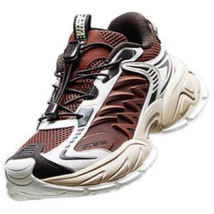 New Anta Star Moon 2 Anti Slip Wear Resistant Low Top Chunky Sneakers Men's Brown White 912438811-7