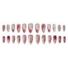 24Pcs Almond False Nails Rose Ombre False Nails Press On Nails Artificial Nail Tips For Women Daily Wear Wearable False Nails